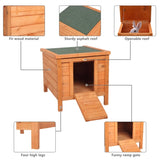 ZNTS 20" Wooden Waterproof Rabbit Hutch Pet Bunny Small Animal House Habitat Natural Wood Color 60195219