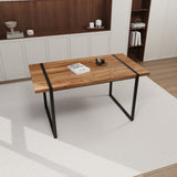 59" MDF natural wood table and modern chair set of 4 pieces, medieval wooden kitchen 48600854