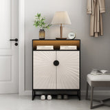 5-Tier Shoe Storage Cabinet, Wooden Shoe Cabinet with Doors Modern Shoe Organizer with Open Shelves W1321P151573