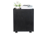 FCH Black Wood Grain Density Board Three Drawers Wooden Filing Cabinet 38131424