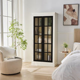 71.2'' Tall Display Cabinet with Glass Doors, Rustic Style China Cabinet, Curio Cabinet for N845P272501B