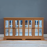 LED Curio Display Cabinet Antique Display Cabinet with Glass Doors Adjustable Shelves for W2275P231689