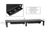 Large Dual Monitor Stand for Computer Screens with 2 Storage Drawers, Black 19274002