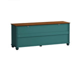 Elegant European Antique Style 4-Door Cabinet with Tempered Glass Doors,for Dining Room,Living W757P232700
