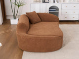 LY-048 Compression Curved Chaise Longue Chair Indoor, Modern Chenille Loveseat Couch with Deep Seat W2231P401723
