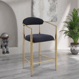 Modern Boucle Bar Stools Set of 2 Modern Upholstered Bar Height Barstools Vintage High Island Chairs W1567P209545