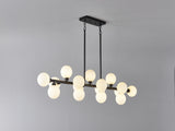 Pendant Lamp with Opal Glass Shade, 16-Lights Modern Farmhouse Ceiling Pendant Hanging Light Fixture W5008P466518