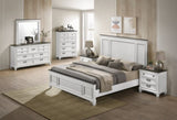 Clelane Wood Bedroom 6 piece Set with Shiplap Panel King Bed, Dresser, Mirror, Two Nightstands, and T2574P311881