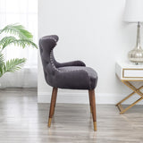 ZNTS Lindale Contemporary Velvet Upholstered Nailhead Trim Accent Chair, Gray T2574P164505