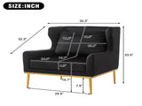 Modern Armchair Velvet Accent Chair Chair Single Sofa Chair for Living Room, Bedroom, or N763P360686B