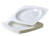 9.25 Inch Square Pasta Bowls Set of 6, 17oz White Porcelain Soup Plates, Microwave & Dishwasher Safe 15883057
