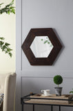 18.5" x 18.5" Hexagon Mirror with Solid Wood Frame, Wall Decor for Living Room Bathroom Hallway, W2078133975