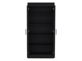 Pantry Cabinet 67" H, 5 Internal Shelves, Two Doors, Black B097P167450