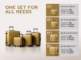 Curved Vertical Stripe 4-in-1 Trolley Case - Mustard Yellow 19371883