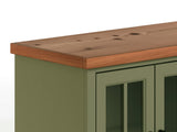 96 inch TV Stand Console for TVs up to 100 inches, No Assembly Requried, Sage Green and Fruitwood B108P160212