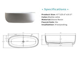 47'' Independent solid surface resin stone bathtub, a modern designed independent bathtub with 11287607