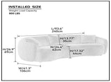 Mid Century Modern Curved Living Room Sofa, Boucle Fabric Couch for Bedroom, Office, Apartment, W876102842