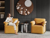 360 Degree Square Swivel Accent Sofa Chair,Fluffy Fabric Lounge Wide Upholstered Reading Chair with W2012P319074