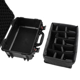Waterproof Hard Case with Lid Storage Box and Dividers - Black Plastic Precision Instrument Case W2801P236661