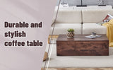 39.3*23.6*12 Inch Walnut Wood Grain MDF Coffee Table - Luxurious Design, Perfect Living Room W1151P231619