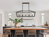 7-Light Farmhouse Kitchen Island Lighting,5 Light Industrial Linear Chandelier for Dining Room Metal W5008P465026