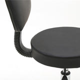 ZNTS Round Shape Adjustable Salon Stool with Back Black 28184320