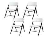 4pcs 47*54*84cm Garden Plastic Folding Chair White 09923991