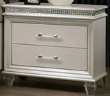 ZNTS Classic Pearl White 1pc Nightstand Only Contemporary Solid wood 2-Drawers Felt-lined Top English B01181028