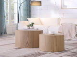 MDF side table/coffee table/end table/nesting table set of 2 with oak veneer for living W87640118
