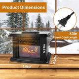 Electric Fireplace Heater 800W Artificial Flame Stove Heater with Accurate Digital Thermostat Timer 26779855