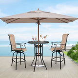 ZNTS 32*32*41" Outdoor Patio Cast Aluminum Round Bar Table 49406903