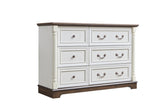 Farmhouse Style 6 Drawer Dresser Chest with Base Wooden Rustic Chest of Drawers, Storage Dresser W2393P252364