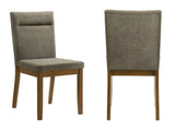 2pc Plush Tailored Side Chairs Upholstered Refined Neutral Gray Fabric Stylish Channel Tufted B011P588625