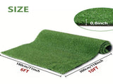 6ft x 10ft Artificial Turf 0.6"Mat with Drainage Holes. Fake Grass with Rubber Backing, 07961891