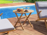 26" x 27" Solid Acacia Wood Foldable Round Side Table, 180 LBS Weight Capacity Patio End Table 61714153