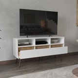 Aranjuez 47" Wide Tv Stand with Three Drawers, Three Open Shelves, Living Room, Tv Room White B200P253753