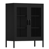 ZNTS Metal Storage Cabinet with Mesh Doors, Steel Display Cabinets with Adjustable Shelves for Bathroom 84487267