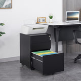 ZNTS 3 Drawer Mobile File Cabinet with Lock Steel File Cabinet for Legal/Letter/A4/F4 Size, Fully W25252086