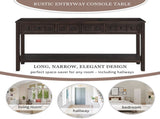 Rustic Entryway Console Table, 60" Long Sofa Table with two Different Size Drawers and Bottom Shelf 48408423