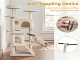 52" Tall Cat Tree Tower with Perches & Condos, Multi-Cat Playground with Scratching Posts 18176917