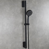 ZNTS Stainless Steel Shower Set with Lengthened Shower Sliding Bar for Bathroom Black 87429542