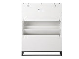 Barn door three-drawer cabinet with top panel shoe cabinet particleboard 80*24*145cm distressed 75533546
