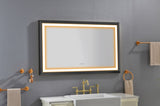 ZNTS 48*30 Black Framed Bathroom Mirror Square Wall-Mounted Material Framed Vanity Mirror Shaving Mirror W928P178406