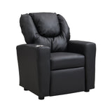 ZNTS Kids Recliner Chair Black PVC W311P216907