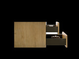Alice30-106, Wall mount cabinet WITHOUT basin, Natural oak color, with two drawers, Pre-assembled W1865P147102