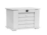 Handcrafted Wooden Jewelry Box Organizer Wood 5 Layers Case with 4 Drawers-White 19616193