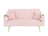 The straight-row white corduroy sofa with throw pillows, featuring a minimalist style, is suitable W1658P251982