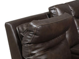 Contemporary Recliner Console Loveseat - Coffee or Wine Color Options - Power Reclining, B081109560