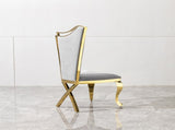 Gorgeous Streamlined High Back Grey fabric stainless steel dining chair, set of 2 W2723P193694