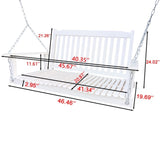 ZNTS Front Porch Swing with Armrests, Wood Bench Swing with Hanging Chains,for Outdoor Patio ,Garden W49591496